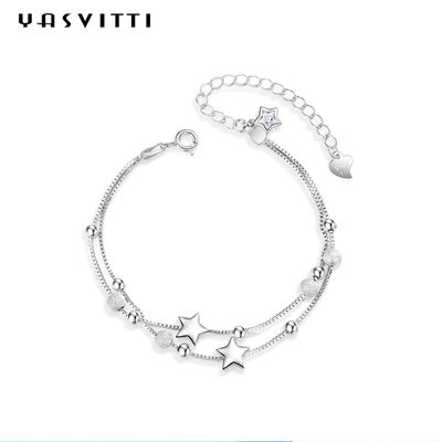 20.5cm 3gram สร้อยข้อมือเครื่องประดับเงินแท้สร้อยข้อมือเงินลูกเลื่อน ODM