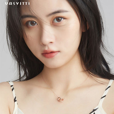 สร้อยคอโซ่เงิน 6.7X8.2mm 2.08g 18k แผ่น Double Loop Necklace
