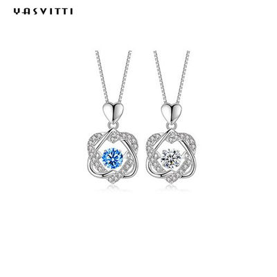 1.2x2cm 2.2g สร้อยคอเครื่องประดับเงินแท้ S925 Heart Six Pointed Star Necklace