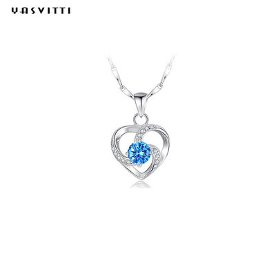 210mm 0.15oz 14k Gold Gemstone Crystal Necklace Festival จี้หัวใจเงิน ODM