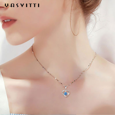210mm 0.15oz 14k Gold Gemstone Crystal Necklace Festival จี้หัวใจเงิน ODM