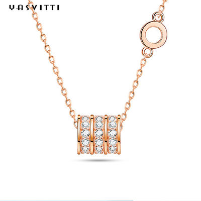 0.06oz 8.1x7.4x7.4mm Cubic Zirconia Chain สร้อยคอเงินโบฮีเมียน ODM