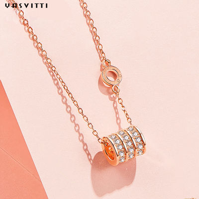 0.06oz 8.1x7.4x7.4mm Cubic Zirconia Chain สร้อยคอเงินโบฮีเมียน ODM