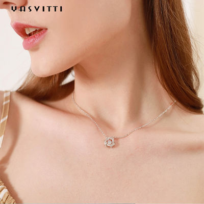 2g คู่หมั้น 18k สร้อยคอจี้เงินแท้ Cubic Zirconia สร้อยคอ 1.64ft