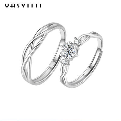 0.21cm 0.071oz แหวนเครื่องประดับเงินสเตอร์ลิง ODM Rhinestone แหวนหมั้นเพทาย