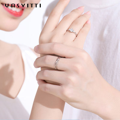 0.21cm 0.071oz แหวนเครื่องประดับเงินสเตอร์ลิง ODM Rhinestone แหวนหมั้นเพทาย