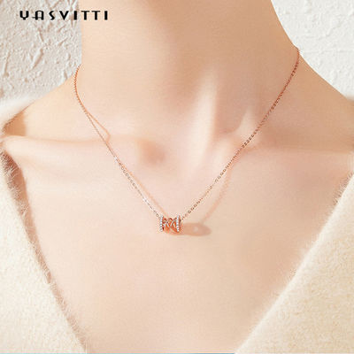 2.64g 40 ซม. วันเกิดเพชร Studded สร้อยคอ Clavicle เอว 18k จี้เงินแท้