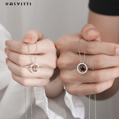 6.3in 316L SS สร้อยคอเครื่องประดับเงินแท้ 1.3g Star Diamond Necklace
