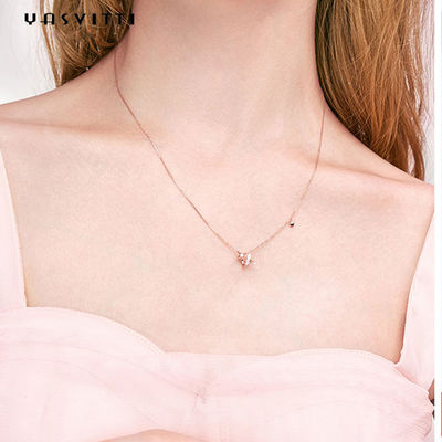 2g 17.7in สร้อยคอเครื่องประดับเงินแท้ 18k พิธี Twisted Gold Star สร้อยคอ