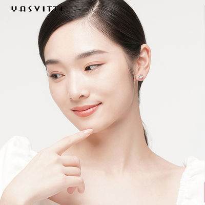 2.87g 0.39in สเตอร์ลิงเงินต่างหูสตั๊ด ODM สีขาว 925 เงินสเตอร์ลิงสตั๊ด