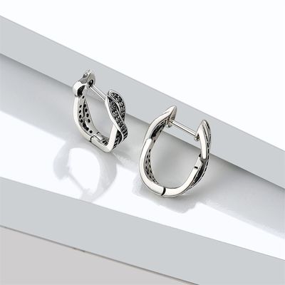 0.5in 1.7g ต่างหูห่วงถัก Twist Brincos สเตอร์ลิงเงิน Studs Party ODM