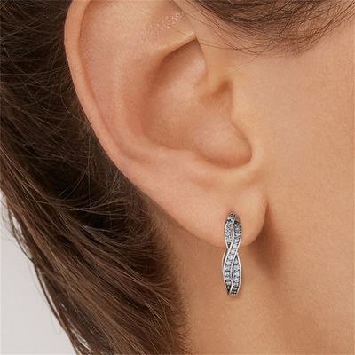 0.5in 1.7g ต่างหูห่วงถัก Twist Brincos สเตอร์ลิงเงิน Studs Party ODM