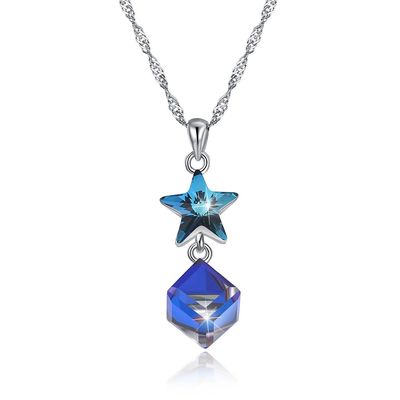 5A 3.7g 45 ซม. Cubic Zirconia Star สร้อยคอ ODM สร้อยคอเพชรเงิน
