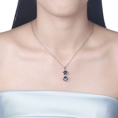 5A 3.7g 45 ซม. Cubic Zirconia Star สร้อยคอ ODM สร้อยคอเพชรเงิน
