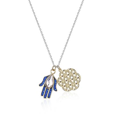 สร้อยคอเงินแท้ 925 ขนาด 17 นิ้ว 1.7 กรัม SGS Flower Devil Eye Necklace