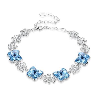 ODM 1.4x1.6 ซม. สร้อยข้อมือสไลเดอร์เงิน 3.5 &amp;#39;&amp;#39; Cubic Zirconia Bracelets