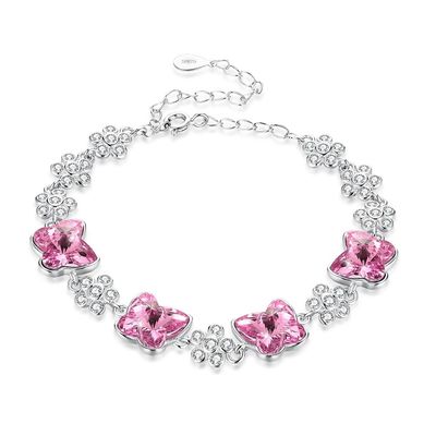 ODM 1.4x1.6 ซม. สร้อยข้อมือสไลเดอร์เงิน 3.5 &amp;#39;&amp;#39; Cubic Zirconia Bracelets