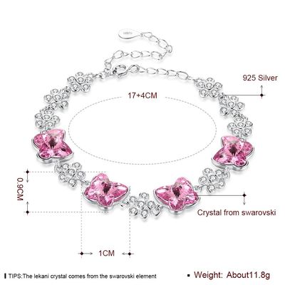 ODM 1.4x1.6 ซม. สร้อยข้อมือสไลเดอร์เงิน 3.5 &amp;#39;&amp;#39; Cubic Zirconia Bracelets