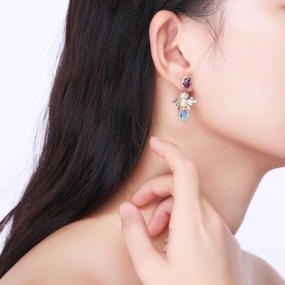 ของขวัญเพชรต่างหูเครื่องประดับเงิน