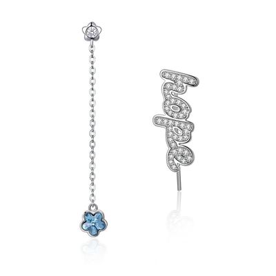 2.3in 3.7g ต่างหูพู่ห้อย Unisex Alloy Drop Diamond Flower Earrings