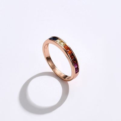 8.3in 0.07oz แหวนคริสตัลเงินแท้ 14k Cubic Zirconia แหวนหมั้น ODM