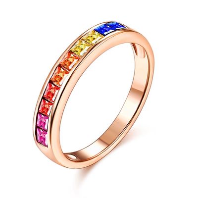 8.3in 0.07oz แหวนคริสตัลเงินแท้ 14k Cubic Zirconia แหวนหมั้น ODM