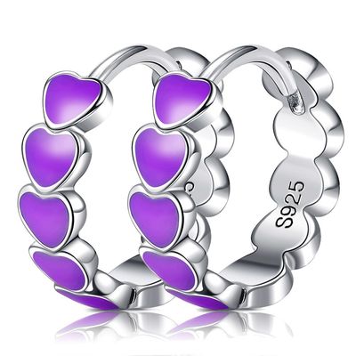 เกลียว CZ 0.85 กรัม 0.15 มม. ต่างหูหัวใจเงินแท้ Heart Studs