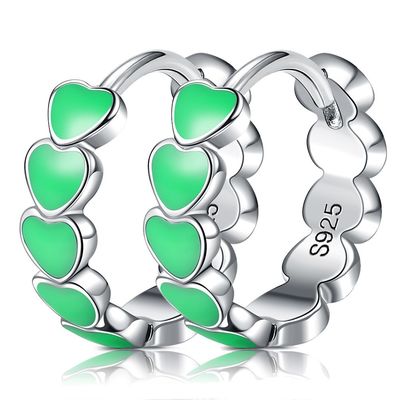 เกลียว CZ 0.85 กรัม 0.15 มม. ต่างหูหัวใจเงินแท้ Heart Studs