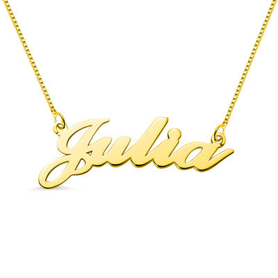1.8ft 0.07oz สร้อยคอเงินแบบกำหนดเอง Trendy Festival Gold Name Plate Necklace