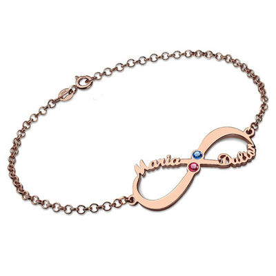 1.76in 5 กรัมสร้อยข้อมือเงินที่กำหนดเอง Birthstone 5A CZ ชื่อ Letter Bracelet