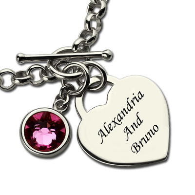 0.72X0.6in 0.7oz เงินสเตอร์ลิงสร้อยข้อมือส่วนบุคคล Stainless Silver S925 Heart Shaped Bracelets