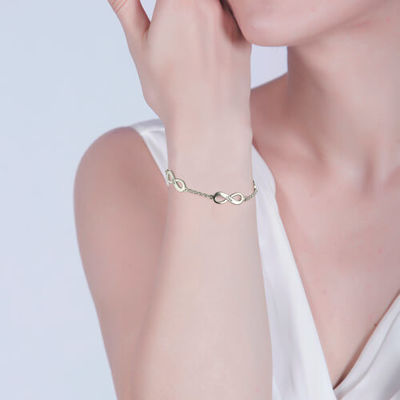 7.5in 6 Gram Infinity Name Bracelet Boyfriend ชื่อส่วนบุคคลกำไลข้อมือ SGS