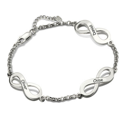 7.5in 6 Gram Infinity Name Bracelet Boyfriend ชื่อส่วนบุคคลกำไลข้อมือ SGS