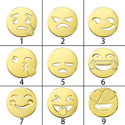 1.8ft 0.07oz Emoji Gold สร้อยคอ S925 Memorial ชื่อเริ่มต้นสร้อยคอ