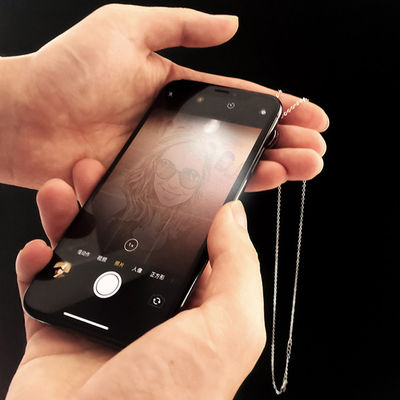 0.28in 0.17oz สร้อยคอเงินที่กำหนดเองแฟนสร้อยคอภาพโปรเจ็กต์ ODM