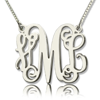 1.8ft 0.07oz สร้อยคอ Monogram ส่วนบุคคลชุบทองสร้อยคอสามตัวอักษร SGS