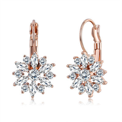 21 มม. คริสตัล 2.14g ต่างหูห่วงแบบกำหนดเอง OEM Dangle Drop Hoop ต่างหู Jewelry