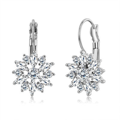 21 มม. คริสตัล 2.14g ต่างหูห่วงแบบกำหนดเอง OEM Dangle Drop Hoop ต่างหู Jewelry