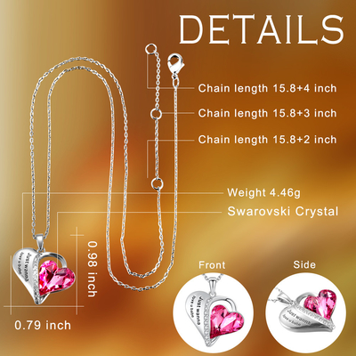 0.79x0.98in Aesthetic Sterling Silver Heart สร้อยคอจี้ Love U Babe Heart