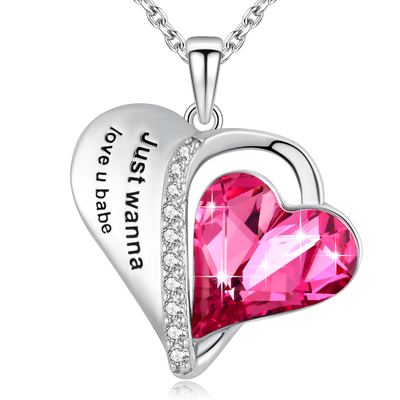 0.79x0.98in Aesthetic Sterling Silver Heart สร้อยคอจี้ Love U Babe Heart