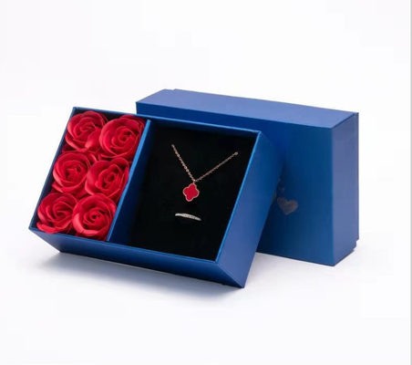 115*115*110 มม. 0.406 กก. Rose ดอกไม้ของขวัญกล่องเครื่องประดับบรรจุภัณฑ์กล่องเครื่องประดับกล่องสร้อยคอกล่องต่างหูกล่องแหวน